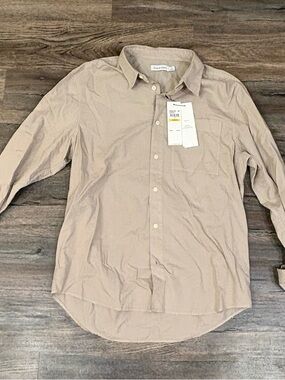 Calvin Klein Women’s Beige Button-Down Casual Shirt